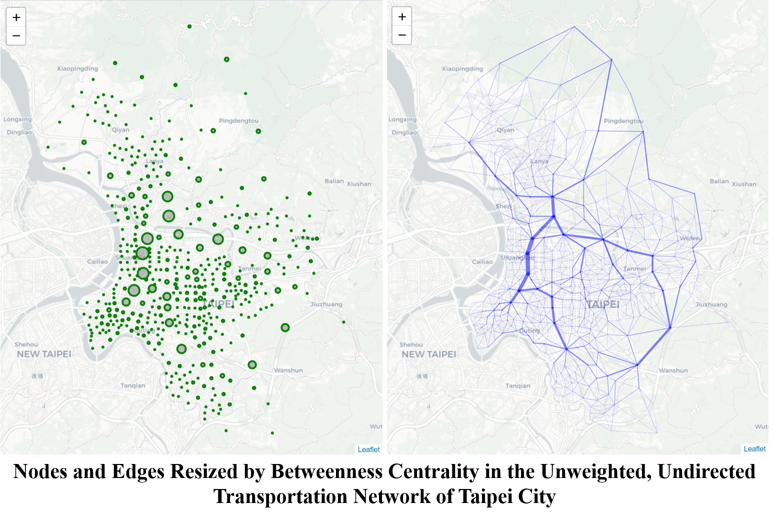 3_1_Nodes_and_Edges_Resized_by_Betweenness_Centrality_in_the_Unweighted_Undirected_Transportation_Network